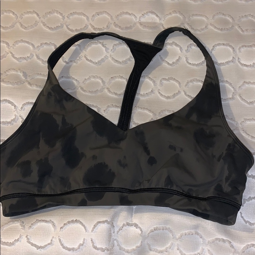 Grey and Black lululemon sports bra